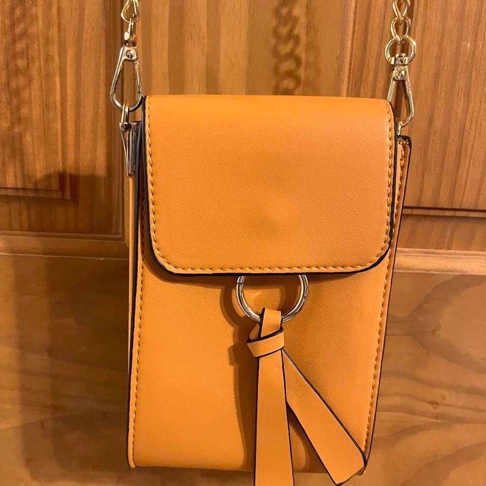 Mellow-World Women's Tan and Orange Crossbody Bag
